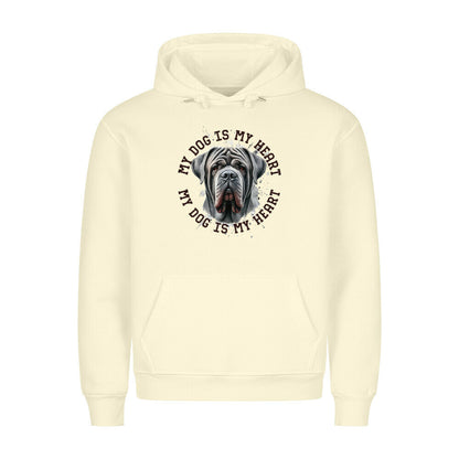 Premium Hoodie "Mastino Napoletano HEART" Beige – hunde-shirt.de