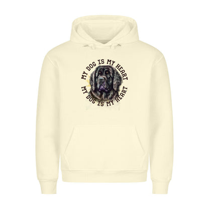 Premium Hoodie "Neufundländer ( gestromt ) HEART" Beige – hunde-shirt.de