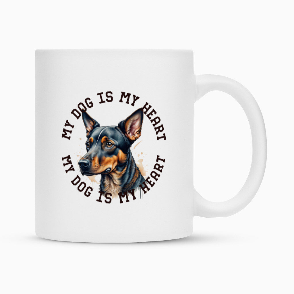 Tasse "Zwergpinscher HEART 2" Weiß – hunde-shirt.de