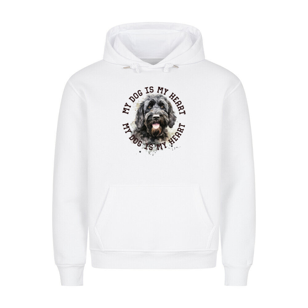 Premium Hoodie "Portugiesischer Wasserhund HEART" Weiß – hunde-shirt.de