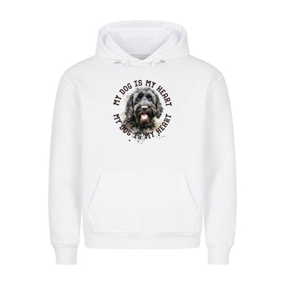 Premium Hoodie "Portugiesischer Wasserhund HEART" Weiß – hunde-shirt.de