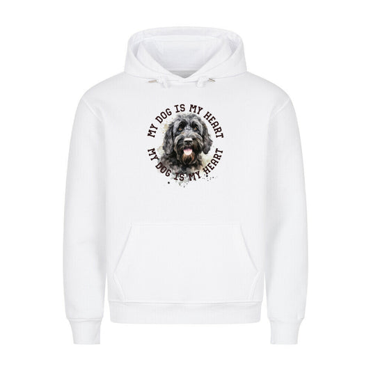 Premium Hoodie "Portugiesischer Wasserhund HEART" Weiß – hunde-shirt.de