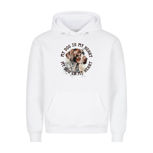 Premium Hoodie "English Pointer HEART" Weiß – hunde-shirt.de