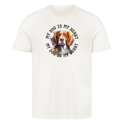 Premium T-Shirt "Brittany Spaniel HEART 2" Natural Raw – hunde-shirt.de