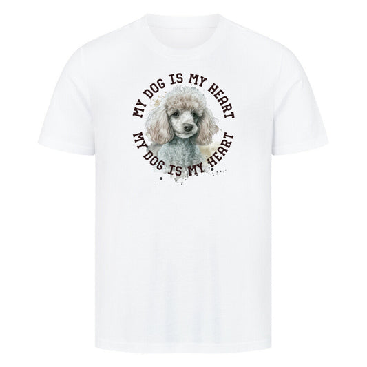 Premium T-Shirt "Zwergpudel HEART" Weiß – hunde-shirt.de