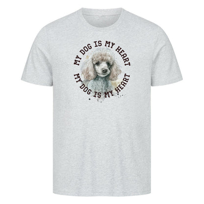 Premium T-Shirt "Zwergpudel HEART" Heather Grey – hunde-shirt.de