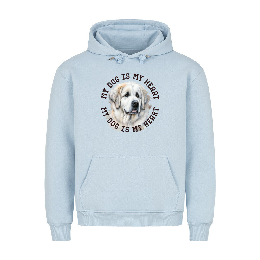 Premium Hoodie "Pyrenäenberghund HEART 2" Babyblau – hunde-shirt.de