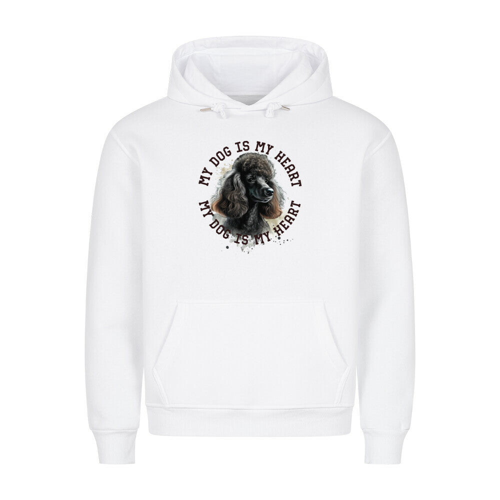Premium Hoodie "Königspudel schwarz HEART" Weiß – hunde-shirt.de