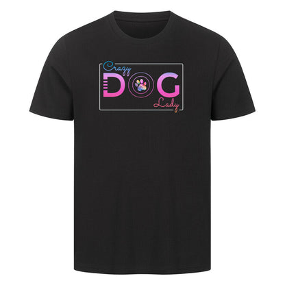 Premium T-Shirt "Crazy Dog Lady" Schwarz – hunde-shirt.de