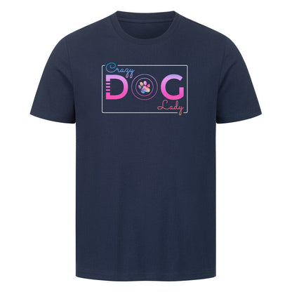 Premium T-Shirt "Crazy Dog Lady" French Navy – hunde-shirt.de