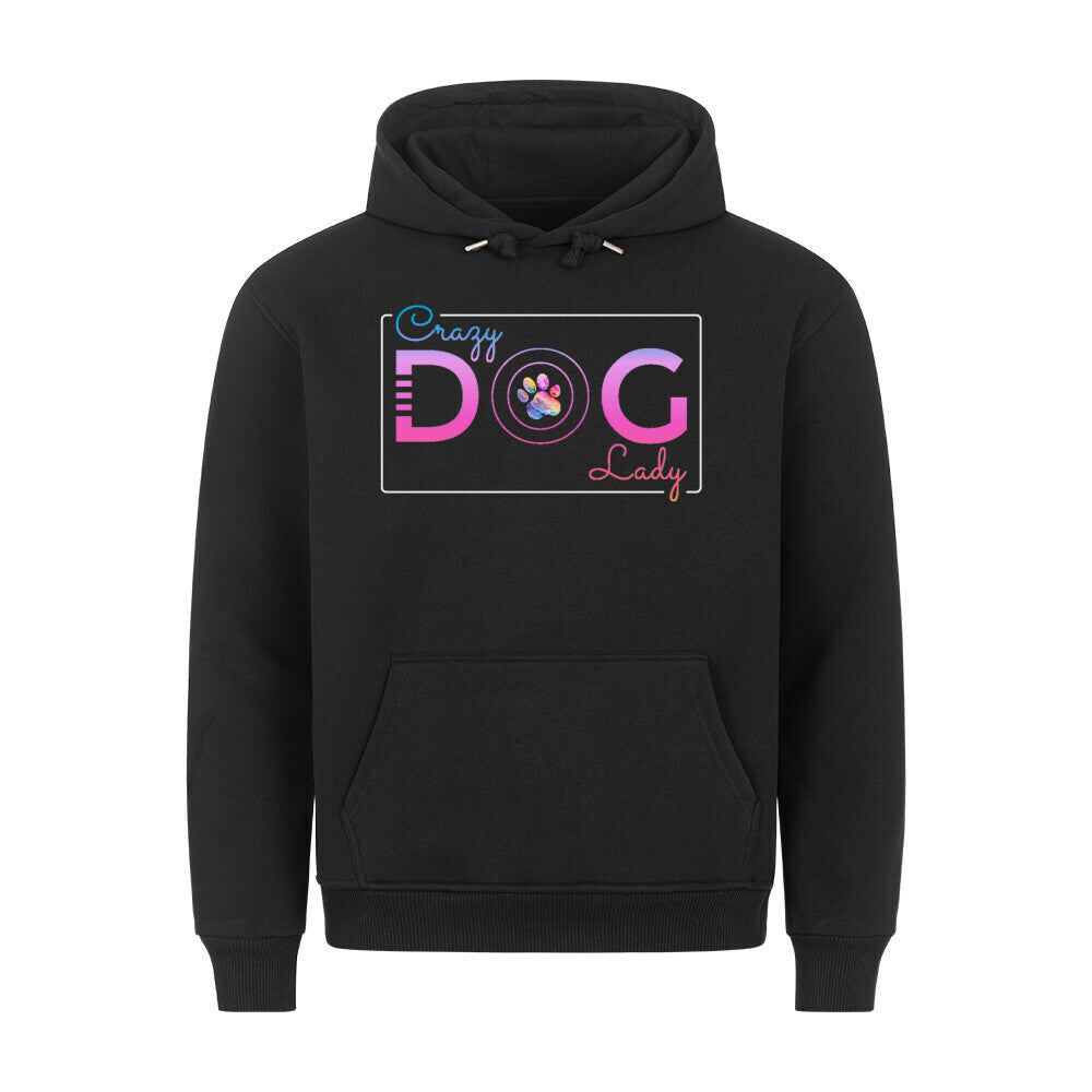 Premium Hoodie "Crazy Dog Lady" Schwarz – hunde-shirt.de