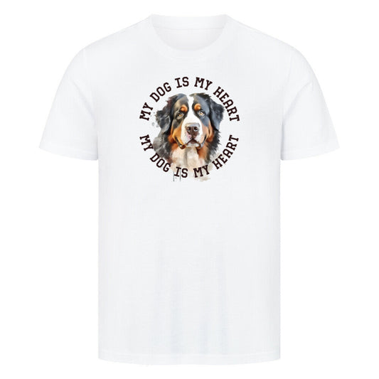 Premium T-Shirt "Berner Sennenhund HEART" Weiß – hunde-shirt.de