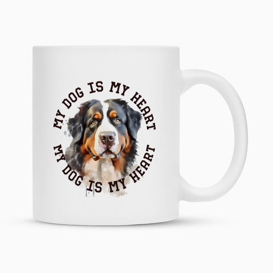Tasse "Berner Sennenhund HEART" Weiß – hunde-shirt.de