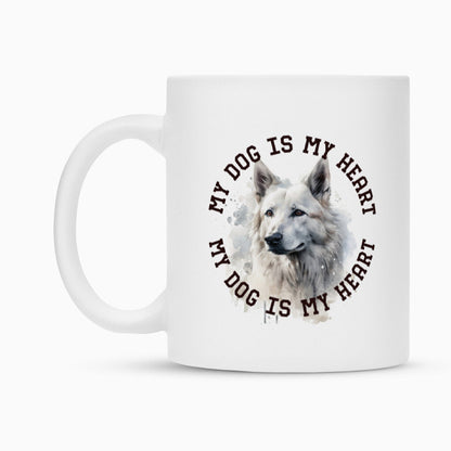 Tasse "Weißer Schäferhund HEART" – hunde-shirt.de