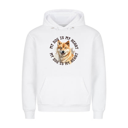 Premium Hoodie "Shiba Inu HEART" Weiß – hunde-shirt.de