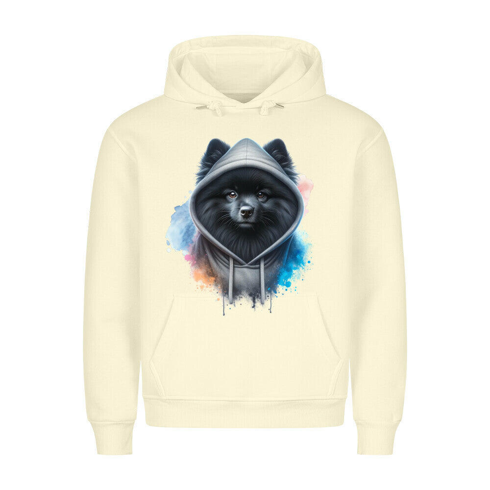 Premium Hoodie "Kleinspitz schwarz Hooded" Beige – hunde-shirt.de