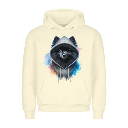 Premium Hoodie "Kleinspitz schwarz Hooded" Beige – hunde-shirt.de