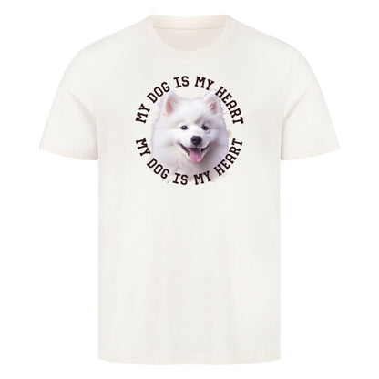 Premium T-Shirt "Japan-Spitz HEART" Natural Raw – hunde-shirt.de