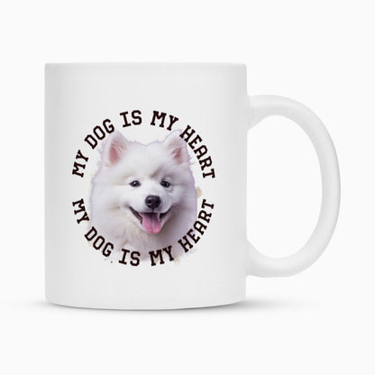 Tasse "Japan-Spitz HEART" Weiß – hunde-shirt.de