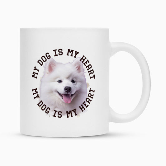 Tasse "Japan-Spitz HEART" Weiß – hunde-shirt.de