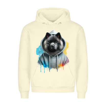 Premium Hoodie "Mittelspitz Hooded 2" Beige – hunde-shirt.de