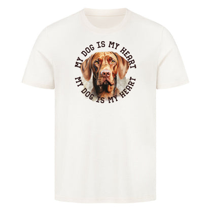 Premium T-Shirt "Magyar Vizsla HEART" Natural Raw – hunde-shirt.de