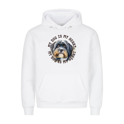Premium Hoodie "Tibet Terrier HEART" Weiß – hunde-shirt.de