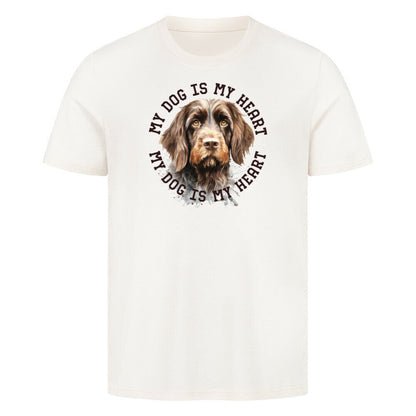 Premium T-Shirt "Rauhaar HEART" Natural Raw – hunde-shirt.de