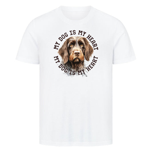 Premium T-Shirt "Rauhaar Korthals HEART" Weiß – hunde-shirt.de