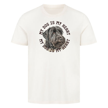 Premium T-Shirt "Black Russian Terrier HEART 2" Natural Raw – hunde-shirt.de