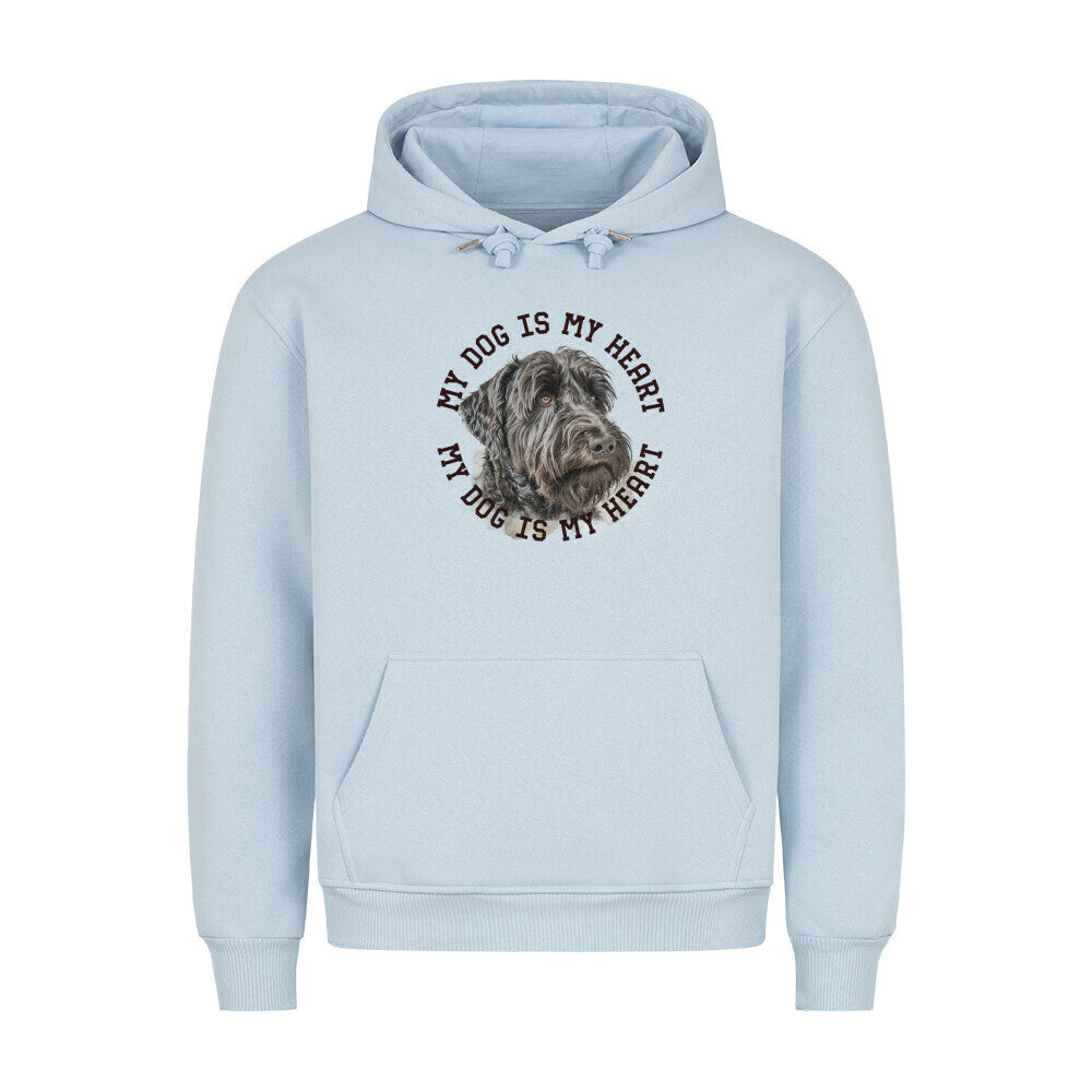 Premium Hoodie "Black Russian Terrier HEART 2" Babyblau – hunde-shirt.de