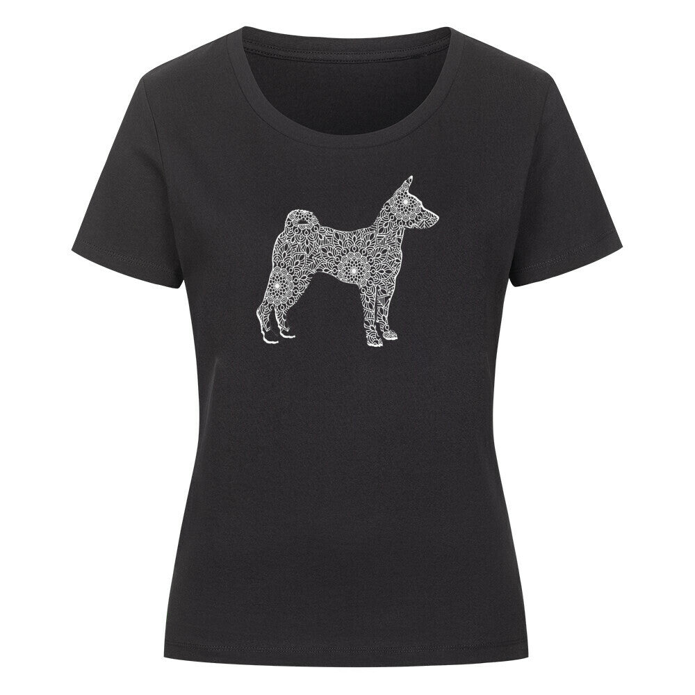 Premium Organic Damen-Shirt "Basenji pur" Schwarz – hunde-shirt.de
