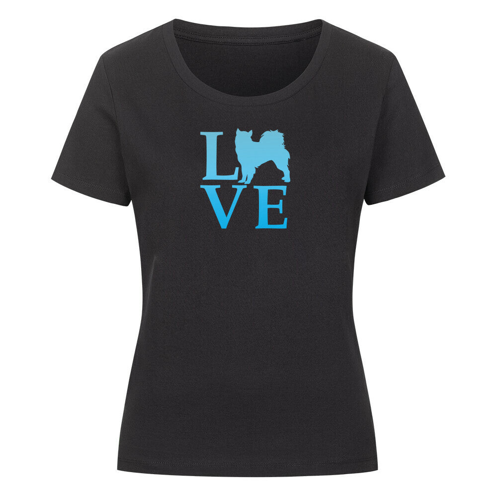 Premium Organic Damen-Shirt "Alaskan Malamute blue" Schwarz – hunde-shirt.de