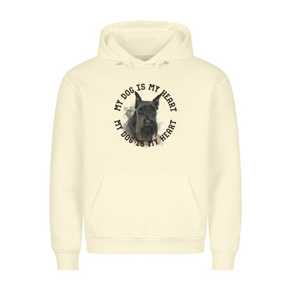 Premium Hoodie "Schnauzer schwarz HEART" Beige – hunde-shirt.de