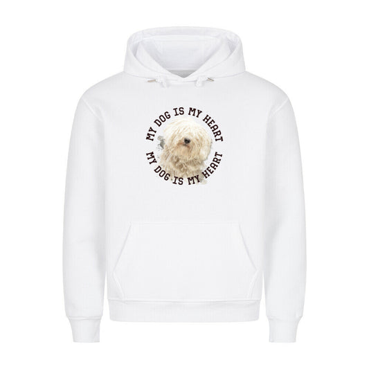 Premium Hoodie "Puli HEART" Weiß – hunde-shirt.de