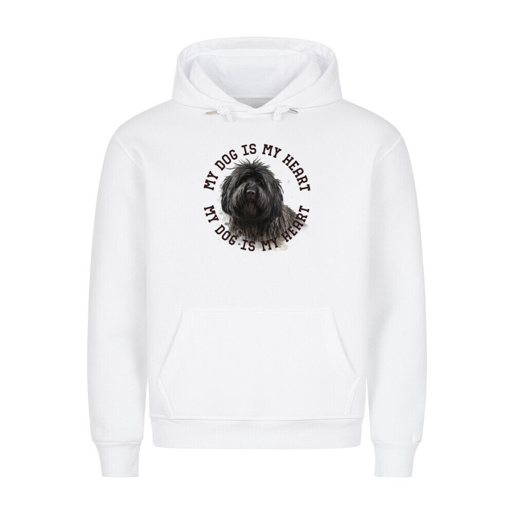 Premium Hoodie "Puli schwarz HEART" Weiß – hunde-shirt.de