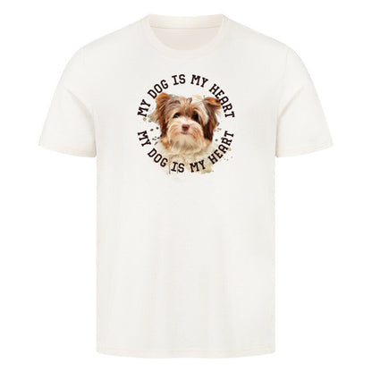 Premium T-Shirt "Biewer Terrier HEART 2" Natural Raw – hunde-shirt.de