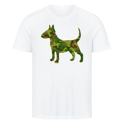 Premium T-Shirt "Bullterrier Camo" Weiß – hunde-shirt.de