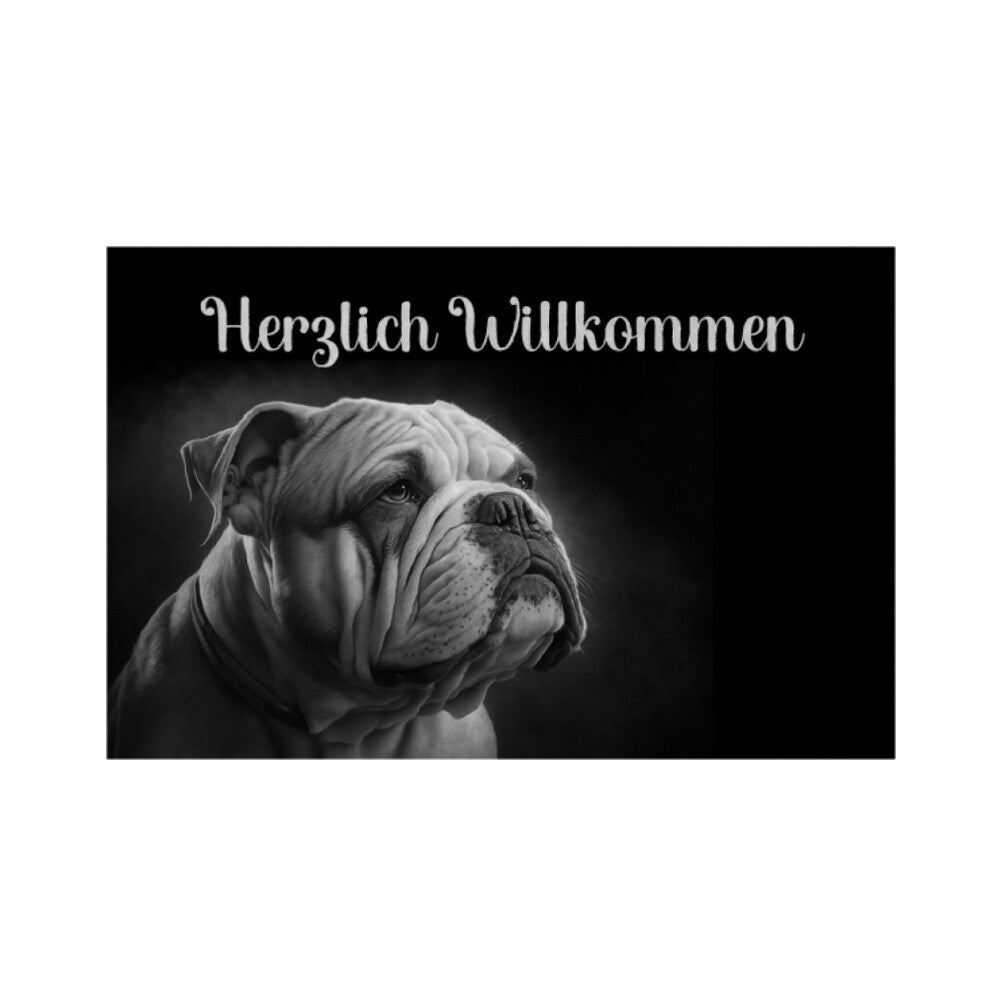 Fußmatte "English Bulldog" Weiß – hunde-shirt.de