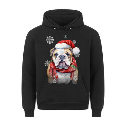 Premium Hoodie "English Bulldog Christmas" Schwarz – hunde-shirt.de