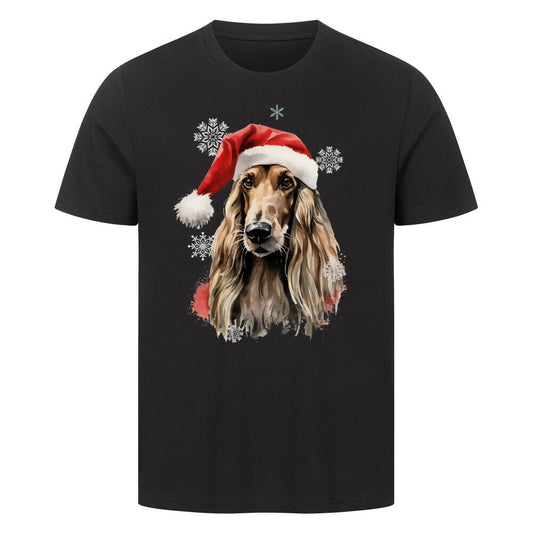Premium T-Shirt "Afghanischer Windhund Christmas" Schwarz – hunde-shirt.de