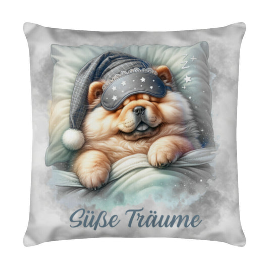 Kissen "Chow Chow Süße Träume" Weiß – hunde-shirt.de