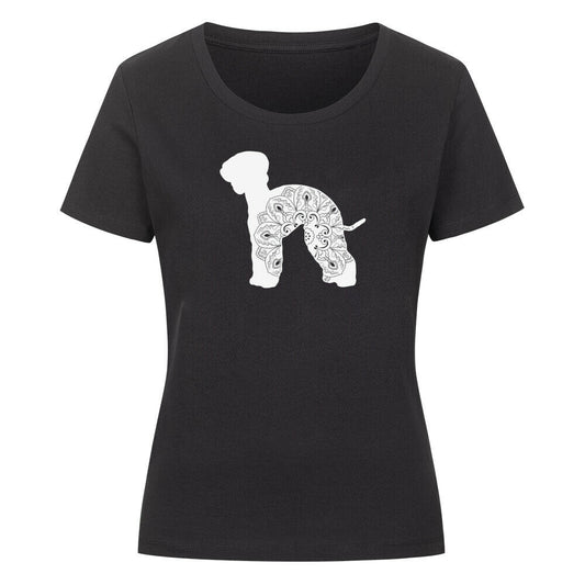 Premium Organic Damen-Shirt "Bedlington PUR" Schwarz – hunde-shirt.de