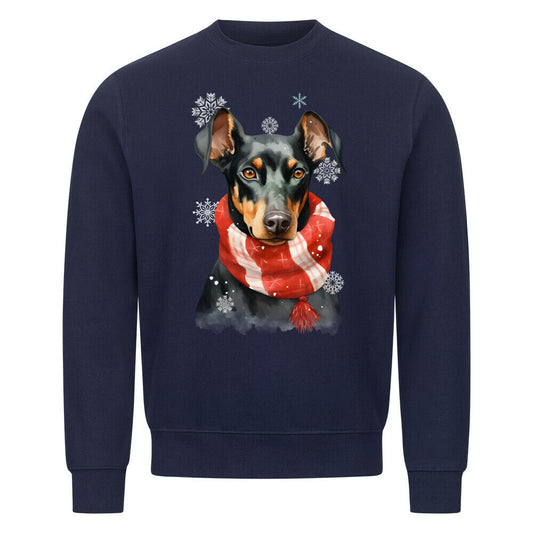 Premium Sweatshirt "Dobermann Winter" Navy Blue – hunde-shirt.de