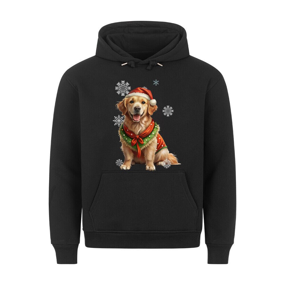 Premium Hoodie "Golden Retriever Christmas" Schwarz – hunde-shirt.de