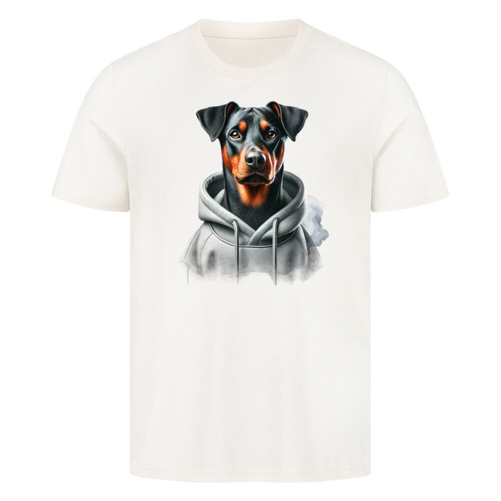 Premium T-Shirt "Deutscher Pinscher Hooded" Natural Raw – hunde-shirt.de