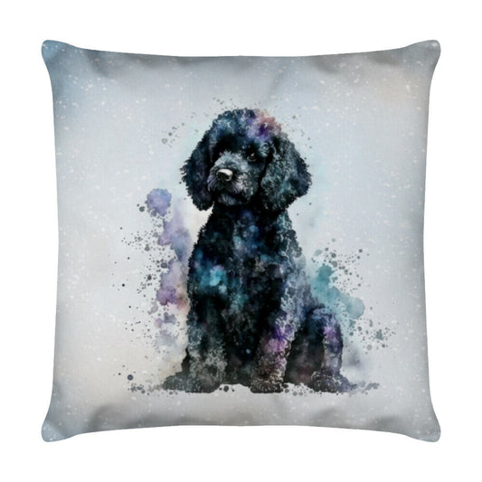 Kissen "Pudel schwarz" Weiß – hunde-shirt.de