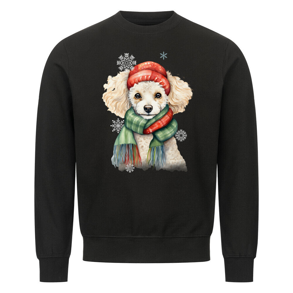 Premium Sweatshirt "Pudel Winter" Schwarz – hunde-shirt.de