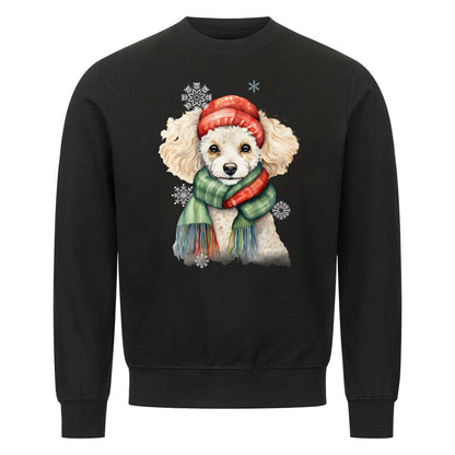 Premium Sweatshirt "Pudel Winter" Schwarz – hunde-shirt.de