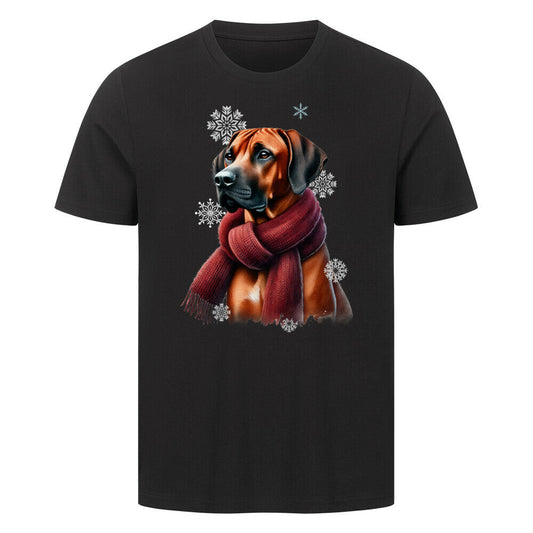 Premium T-Shirt "Rhodesian Ridgeback Winter" Schwarz – hunde-shirt.de